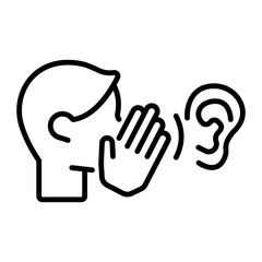 Obraz premium Whispering icon in outline style