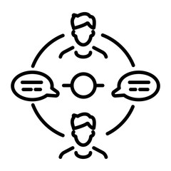 Discussion thread icon in linear style