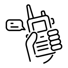 An outline style icon of walkie talkie 