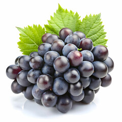 black grapes isolated on white background