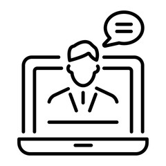 Online chat icon in linear style
