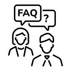 Obraz premium A line style icon of faq