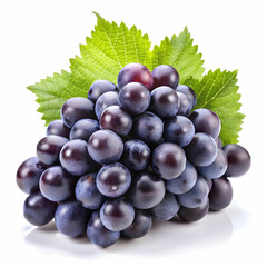 black grapes isolated on white background
