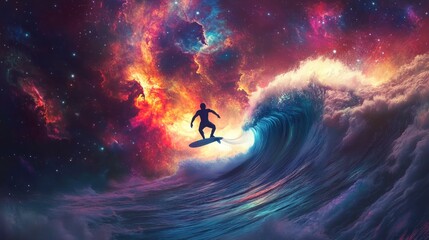 Obraz premium Surfing the Cosmic Wave