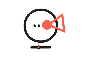 Video player flat logo design. Music player and video player icon