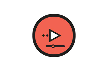 Video player flat logo design. Music player and video player icon