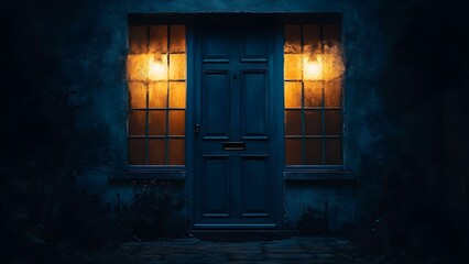 The gentle warmth emanating from within suggests a welcoming, cozy interior, drawing you in with its inviting atmosphere.