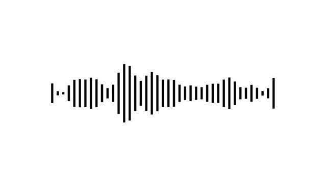 Sound Wave Animated In White Background. White audio waveform spectrum animation, Visualization sound graphic element. audio visualizer on green screen background. audio bar, spectrum form,