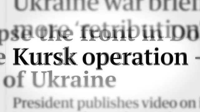 Mention of the Kursk operation in the media headlines. Opening of a new front of the Ukrainian Armed Forces. An unconventional decision and crossing of the Russian border. Rapidly changing pages