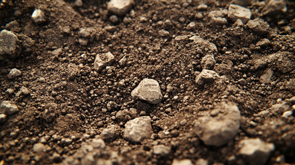 soil and dirt surface, showcasing intricate patterns and rich, earthy tones. This natural background highlights the organic beauty of the ground, symbolizing growth and life's foundation