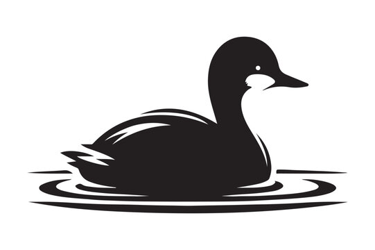 recommend clip art: Little Grebe Silhouette Vector Graphics - Perfect for Any Project