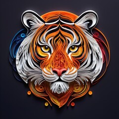 Obraz premium tiger head - quilling art