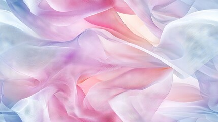 Obraz premium A painting of pink & white flowers on a blue & pink background, with a light pink center at the image's heart