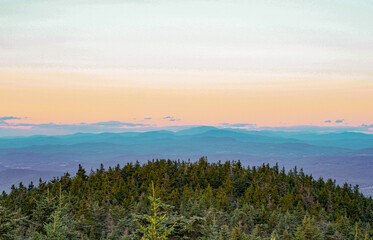 sunset on top of a mountain