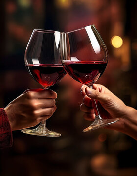 Un brindis entre amigos con copas de vino durante una celebraci&oacute;n