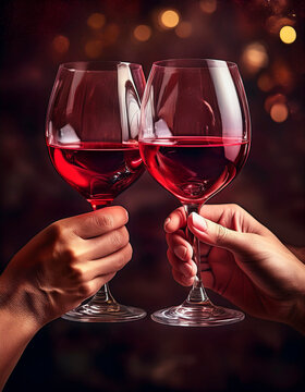 Un brindis entre amigos con copas de vino durante una celebraci&oacute;n