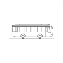 bus Silhouette Vector  isolated on white