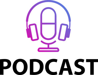 Podcast logo line color gradient style