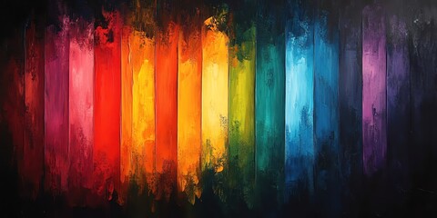 Obraz premium Abstract colorful stripes painting on dark background