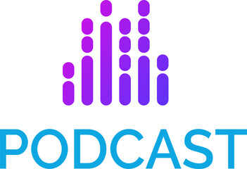 Podcast logo line style color gradient