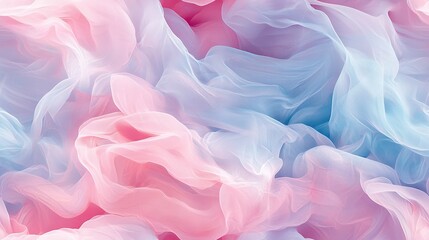 Obraz premium A backdrop featuring pink, blue, and white fabrics on top of a white background
