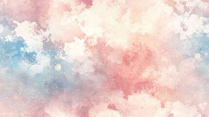 Fototapeta premium Pink-blue-white background with small white clouds in the center and a blue sky surrounding it