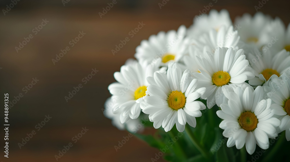 Sticker Table Topped With Cake Covered Daisies