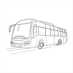 bus Silhouette Vector  isolated on white