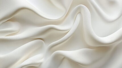Obraz premium Illustrative background of white soft fabric. Background with white fabric with wavy layers in macro close-up.