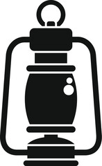 Black simple icon of a camping lantern providing light in the dark