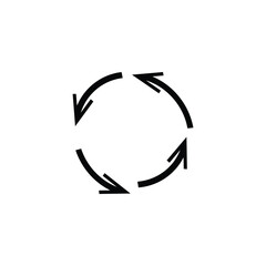 Round arrow sign. Vector black icon on white background .