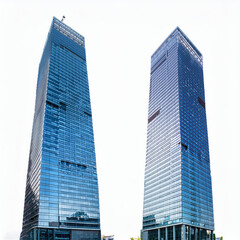 Obraz premium set of Tall office building realistic image on white background.