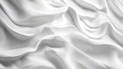 Obraz premium Illustrative background of white soft fabric. Background with white fabric with wavy layers in macro close-up.