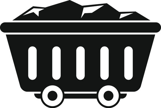 recommend clip art: Mining cart carrying stones for the building industry