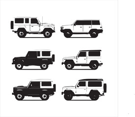 Fototapeta premium set of cars, car silhouette Vector 