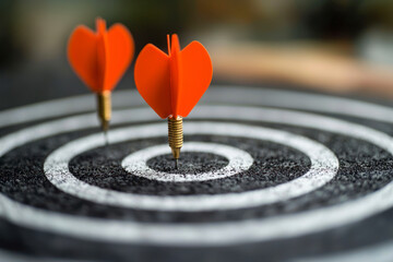 Concept of business achievement, goal and leadership.