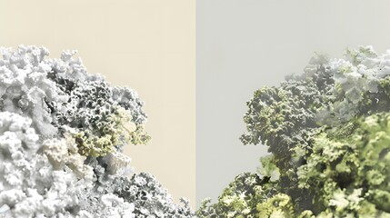 Abstract Art with Grey and Green Color