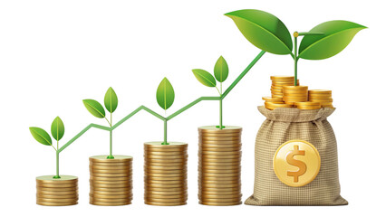 finance investment concept, invest money transparent background