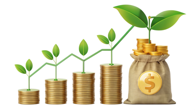 finance investment concept, invest money transparent background