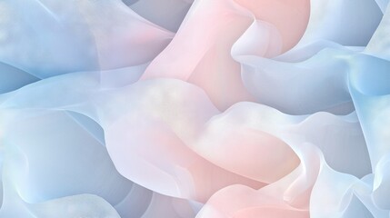   A picture featuring a blue-pink backdrop, adorned with extensive white and pink fabrics at the base
