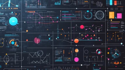Obraz premium Futuristic Interface with Data Visualization.