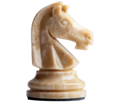 The knight chess piece on transparent background