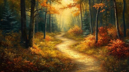 Obraz premium Autumn Forest Path.