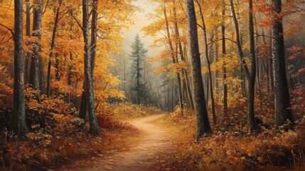 Fototapeta premium Autumn Forest Path.