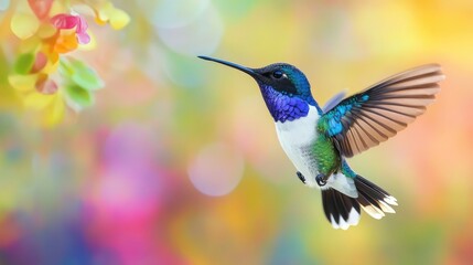 Naklejka premium hummingbird on flower