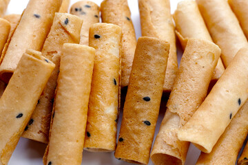 Thai snack, crispy coconut rolls