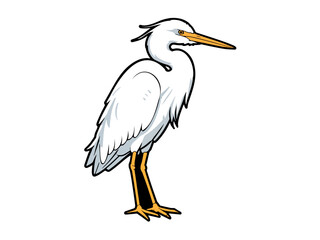 White heron standing tall and regal