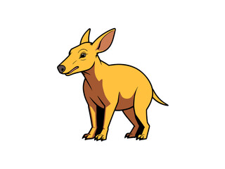 Brightly colored cartoon of a cheerful aardvark