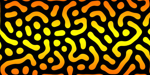 Abstract Turing organic wallpaper with background. Turing reaction diffusion monochrome seamless pattern with chaotic motion. Natural seamless line pattern. Linear design with biological shapes.