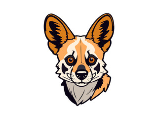 Cartoon fox face closeup